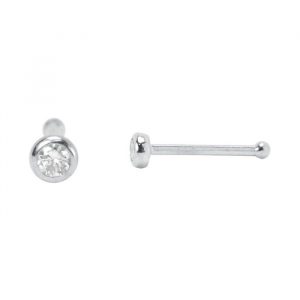 .03CT Diamond Bezel Set Nose Pin 14KTW **FINAL SALE**