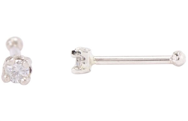 .03CT Diamond Claw Set Nose Pin 14KT WG   *FINAL SALE*