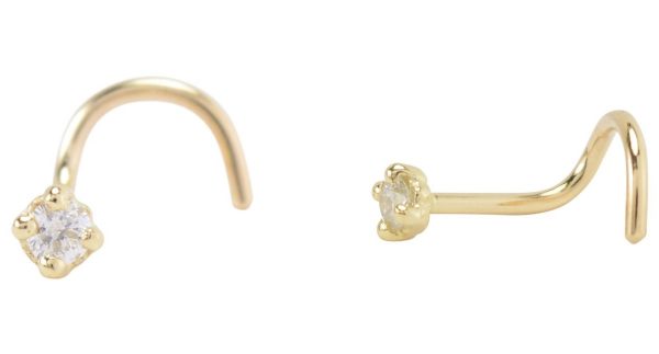 .12CT Diamond Nose Stud/Pigtail 14KT   *FINAL SALE*