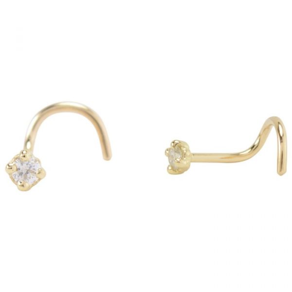 .12CT Diamond Nose Stud/Pigtail 14KT   *FINAL SALE*