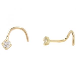 .12CT Diamond Nose Stud/Pigtail 14KT *FINAL SALE*