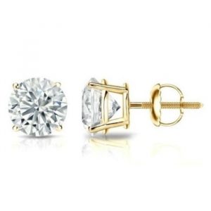 2.14TCW  VVS2 D-E EX Cut  LAB Diamond Screwback Stud Earrings 14KT  Laser Engraved #LG011203  Cert# GS011203   *FINAL SALE*