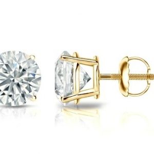 2.14TCW VVS2 D-E EX Cut LAB Diamond Screwback Stud Earrings 14KT Laser Engraved #LG011203 Cert# GS011203 *FINAL SALE*