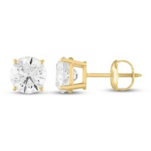 1.04TCW VVS2 D-E EX Cut LAB Diamond Screwback Stud Earrings 14KT Laser Engraved #LG012222 Cert# GS012222 *FINAL SALE*