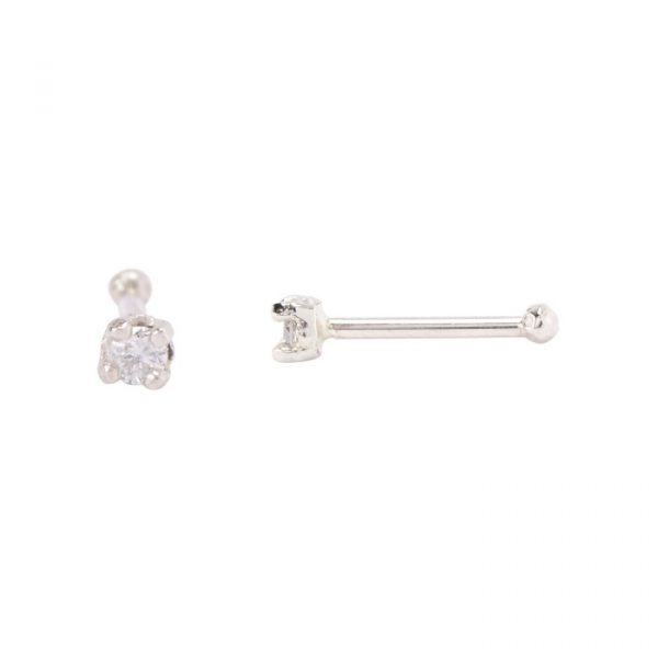 .05CT Diamond Claw Set Nose Pin 14KT WG   *FINAL SALE*