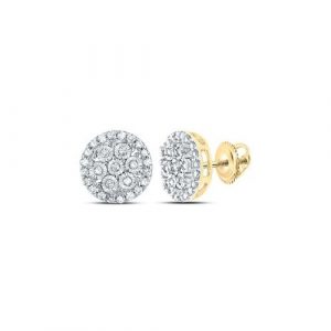.25TCW Diamond Pave Round Screwback Stud Earrings 10KT/8MM *FINAL SALE*