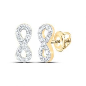 .17tcw Diamond Infinity Screwback Stud Earrings 10KT   *FINAL SALE*