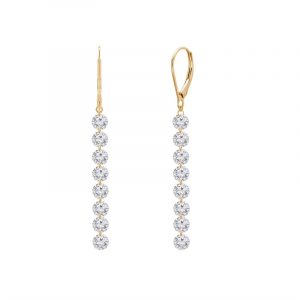1.60TCW VS EF Round LAB Diamond Dangle Earrings 14KT    CERT# LGE47152   *FINAL SALE*