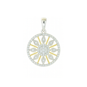 .20TCW Diamond Micro Pave Medallion Pendant with Chain 10KT TT  *CLEARANCE-FINAL SALE*