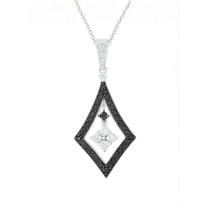 .50TCW Enhanced Black & White Diamond Pendant W/Chain 14KT WG     **CLEARANCE-FINAL SALE**