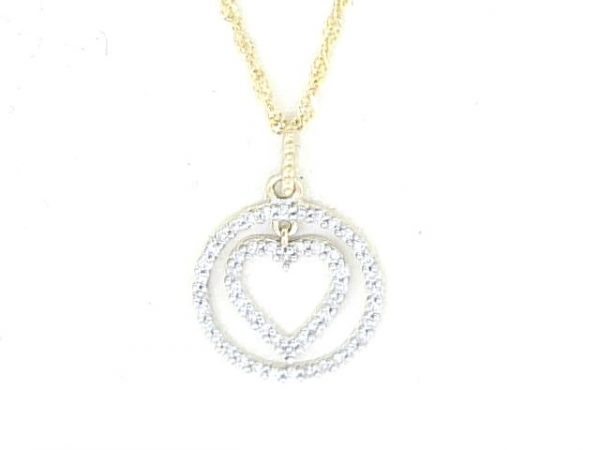 .15TCW Diamond Pave Circle Heart Pendant W/Chain 10KT     **CLEARANCE-FINAL SALE**