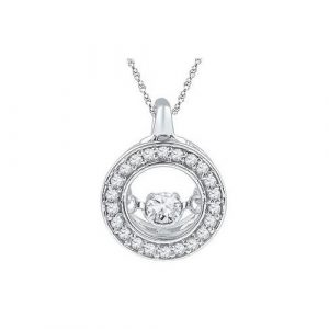 .25TCW Diamond Dancing Round Pendant W/Chain 10KT WG
