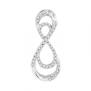 .20TCW Diamond Double Infinity Loop Pendant W/Chain 10KT WG