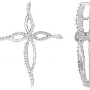 .25TCW Diamond Cross Pendant 14KT WG     **CLEARANCE-FINAL SALE**