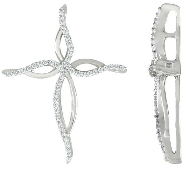 .25TCW Diamond Cross Pendant 14KT WG     **CLEARANCE-FINAL SALE**