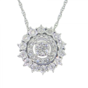 .12TCW Diamond Cluster Pendant 10KT WG