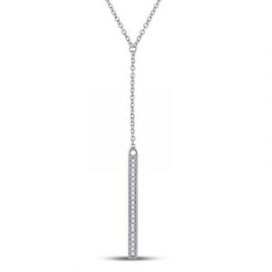 .15TCW Diamond Stick  Y  Necklace 10KT WG