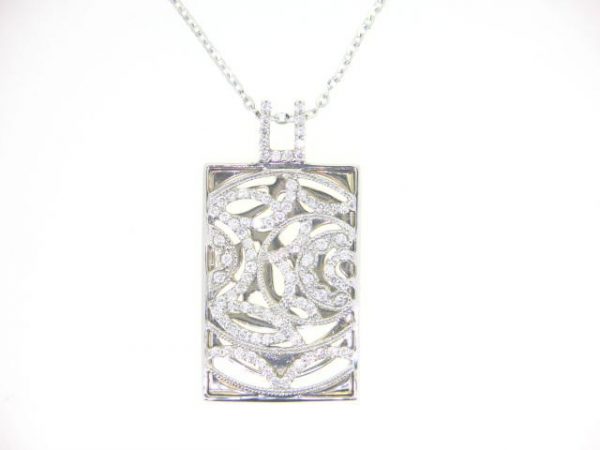.50TCW Diamond Filigree Pendant W/18" Chain 10KT TT     **CLEARANCE-FINAL SALE**