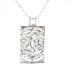 .50TCW Diamond Filigree Pendant W/18" Chain 10KT TT  *CLEARANCE-FINAL SALE*