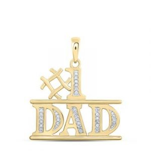 .10TCW Diamond  #1 DAD  Pendant 10KT/22MM