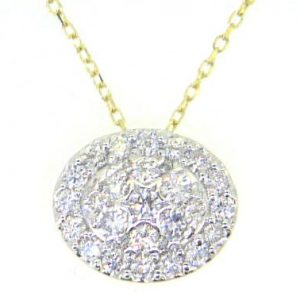 .50TCW Diamond Oval Slider Pendant w/ 18" Chain 10KT