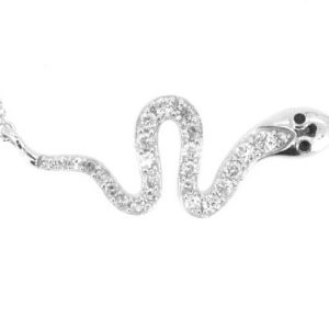 .25TCW Diamond Snake 18" Necklace 10KT WG/26MM