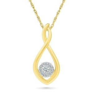 .12tcw Diamond Tear Drop Shaped Pendant with 18" Chain 14KT/20MM