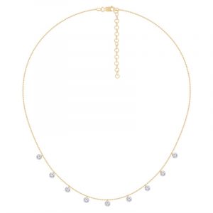 1.00TCW VS EF Round LAB Diamond Dangle 18" Necklace 10KT CERT# LGN47036