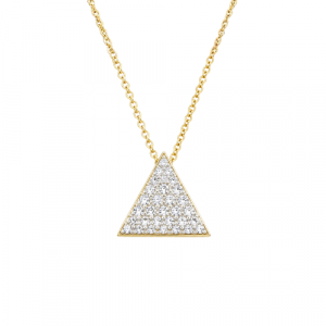 .20tcw Diamond Pave Triangle Pendant with 18" Chain 14KT