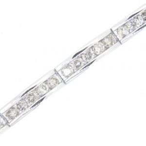 5.00TCW Diamond Channel Set Wave Tennis Bracelet 14KT WG **CLEARANCE-FINAL SALE**