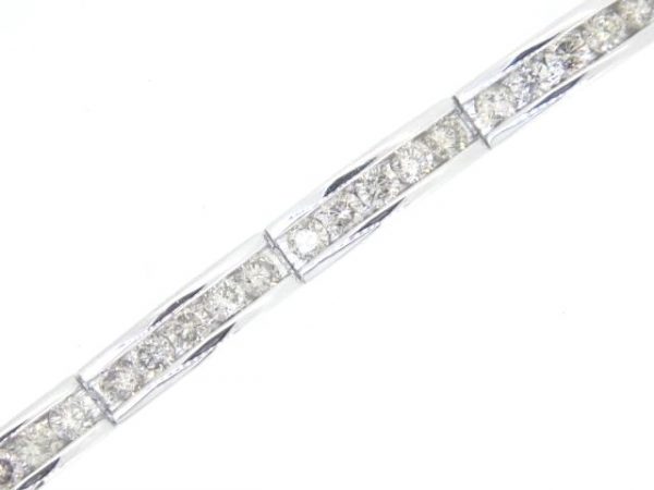 5.00TCW Diamond Channel Set Wave Tennis Bracelet 14KT WG     **CLEARANCE-FINAL SALE**