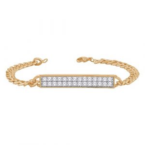 .25TCW Diamond Pave Bar 7" Miami Cuban Link Ladies Bracelet 10KT/4MM
