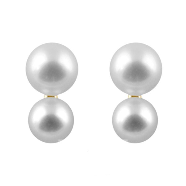 5.5-6MM Cultured Fresh Water Pearl Double Stud Earrings 14KT      *FINAL SALE*