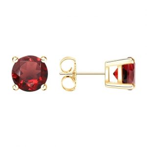 Genuine Garnet 6MM Round Stud Earrings 14KT *FINAL SALE*