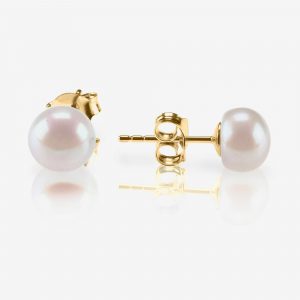 6-6.5MM  Fresh Water Pearl Stud Earrings 10KT   *FINAL SALE*