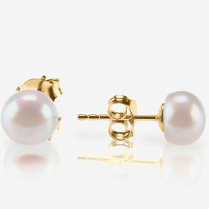 6-6.5MM  Fresh Water Pearl Stud Earrings 10KT   *FINAL SALE*