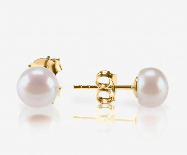 6-6.5MM  Fresh Water Pearl Stud Earrings 10KT   *FINAL SALE*