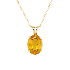 Genuine Citrine Oval 8X6 Pendant with Chain 10KT   *CLEARANCE-FINAL SALE*