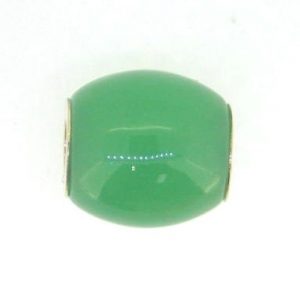 Genuine Jade Enhanced Barrel Slider Pendant 14KT/12MM   **Colour & Quality Enhanced**