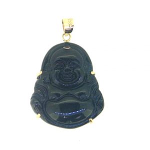 Black Onyx Buddha Claw & Framed Pendant 14KT/20MM