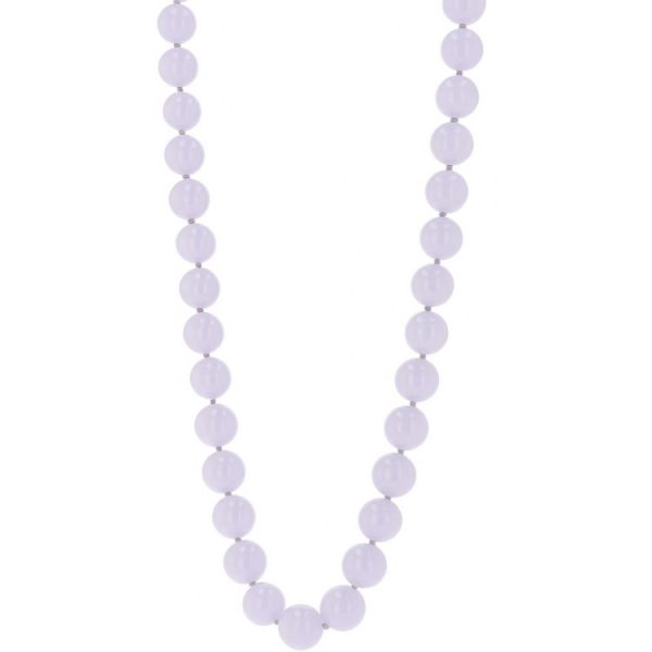 Lavender Jade 7.5-8MM Bead 18" Necklace 14KT Clasp