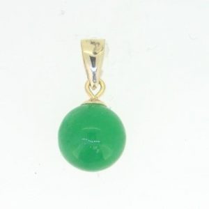 Genuine Jade Enhanced Ball Pendant 14KT/7MM   **Colour & Quality Enhanced**