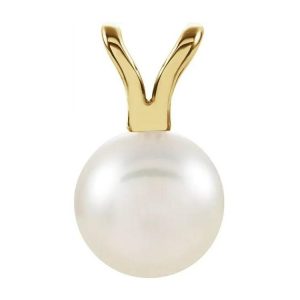 8-8.5MM Cultured Pearl Pendant 14KT