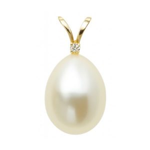 8.5-9MM Fresh Water Pearl & .02ct Diamond Pendant 14KT