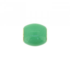 Genuine Jade Enhanced Barrel Slider Pendant 14KT/15MM   **Colour & Quality Enhanced**