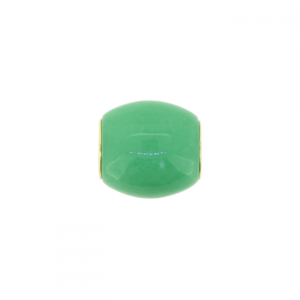 Genuine Jade Enhanced Barrel Slider Pendant 14KT/15MM   **Colour & Quality Enhanced**