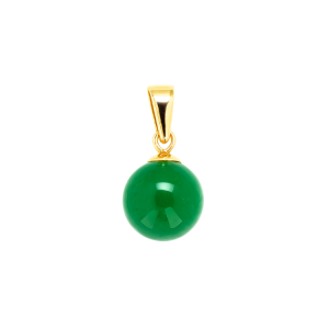 Genuine Jade Enhanced Ball Pendant 14KT/8MM   **Colour & Quality Enhanced**