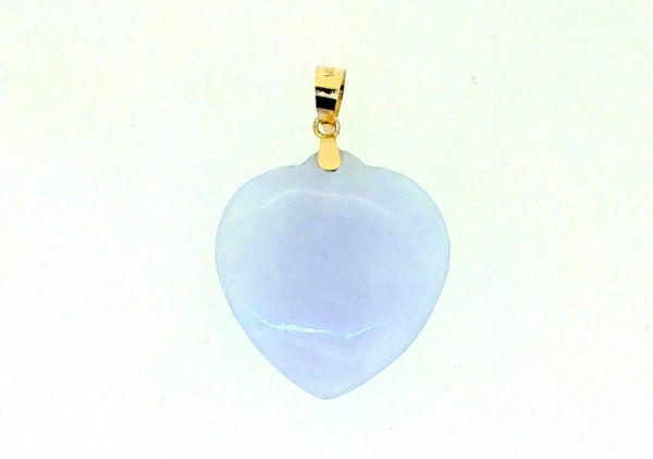 Genuine Lavender Jade Heart Pendant 14KT/25MM  **Colour & Quality Enhanced**