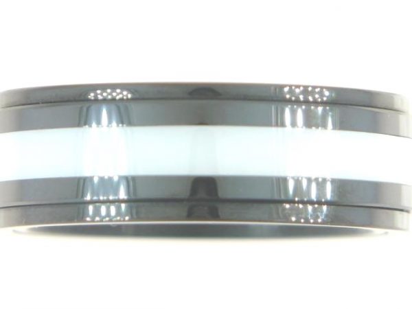Black & White Ceramic Wedding Band/Size 10  *CLEARANCE-FINAL SALE*