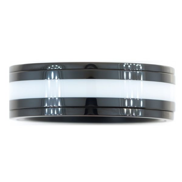 Black & White Ceramic Wedding Band/Size 10  *CLEARANCE-FINAL SALE*
